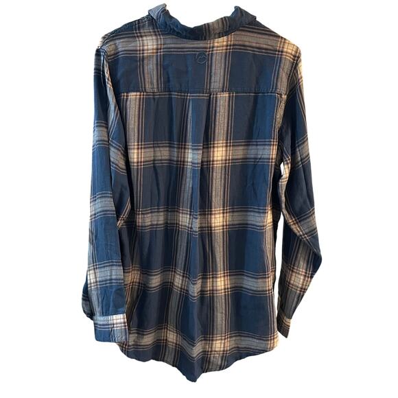 Magellan Women's Lons Sleeve Willow Creek Blue Flannel Boyfriend Fit Large - Picture 8 of 8